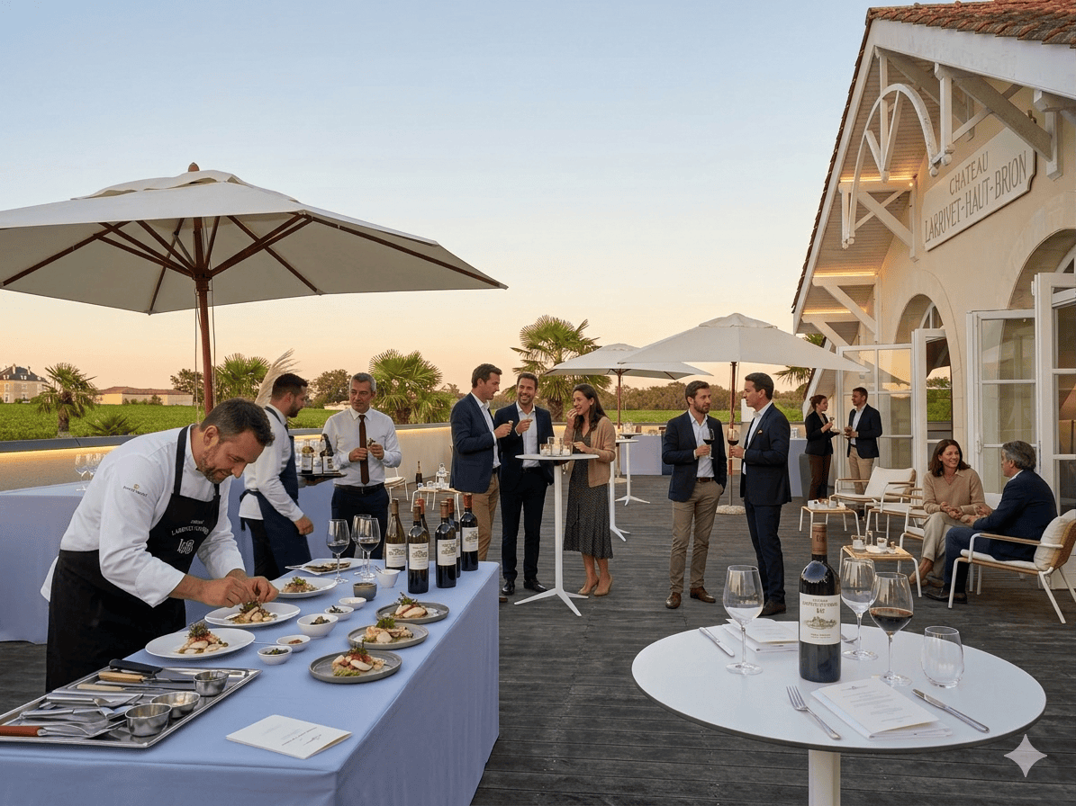 Cocktail sur la terrasse des vignes