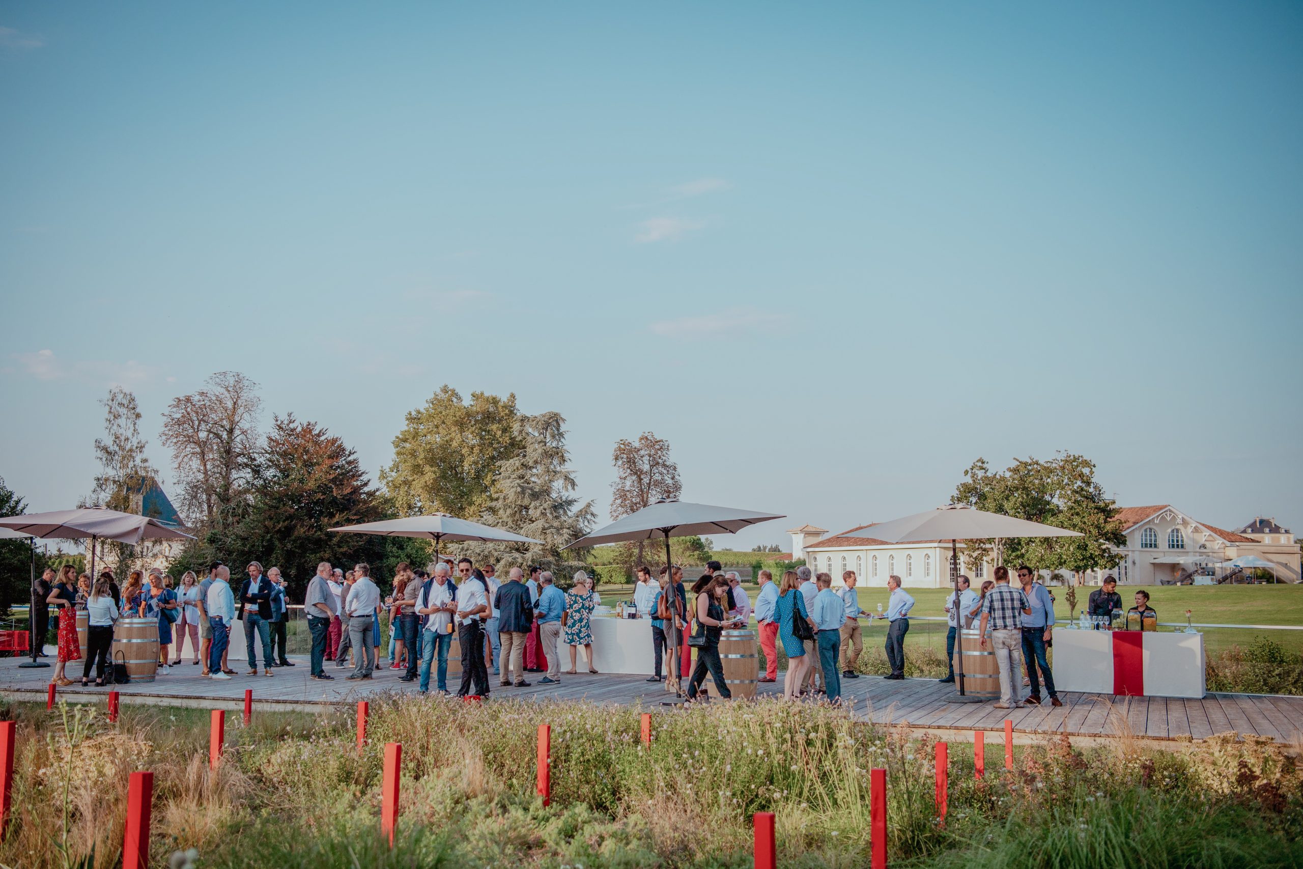 Réception sur la terrasse panoramique du parc