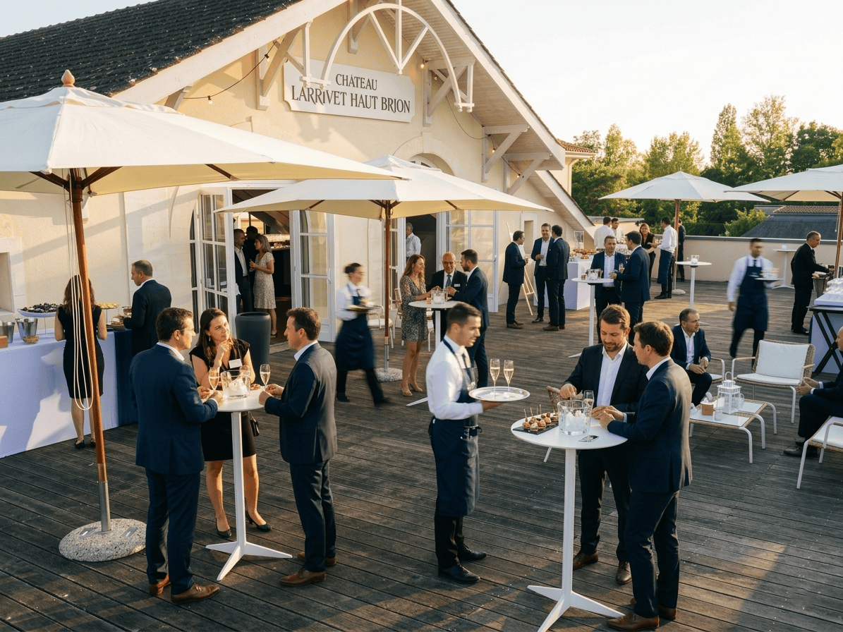 Cocktail sur la terrasse des vignes